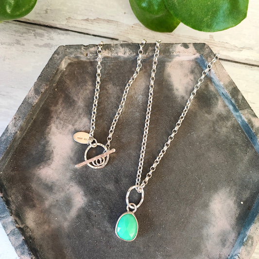 Chrysoprase drop necklace