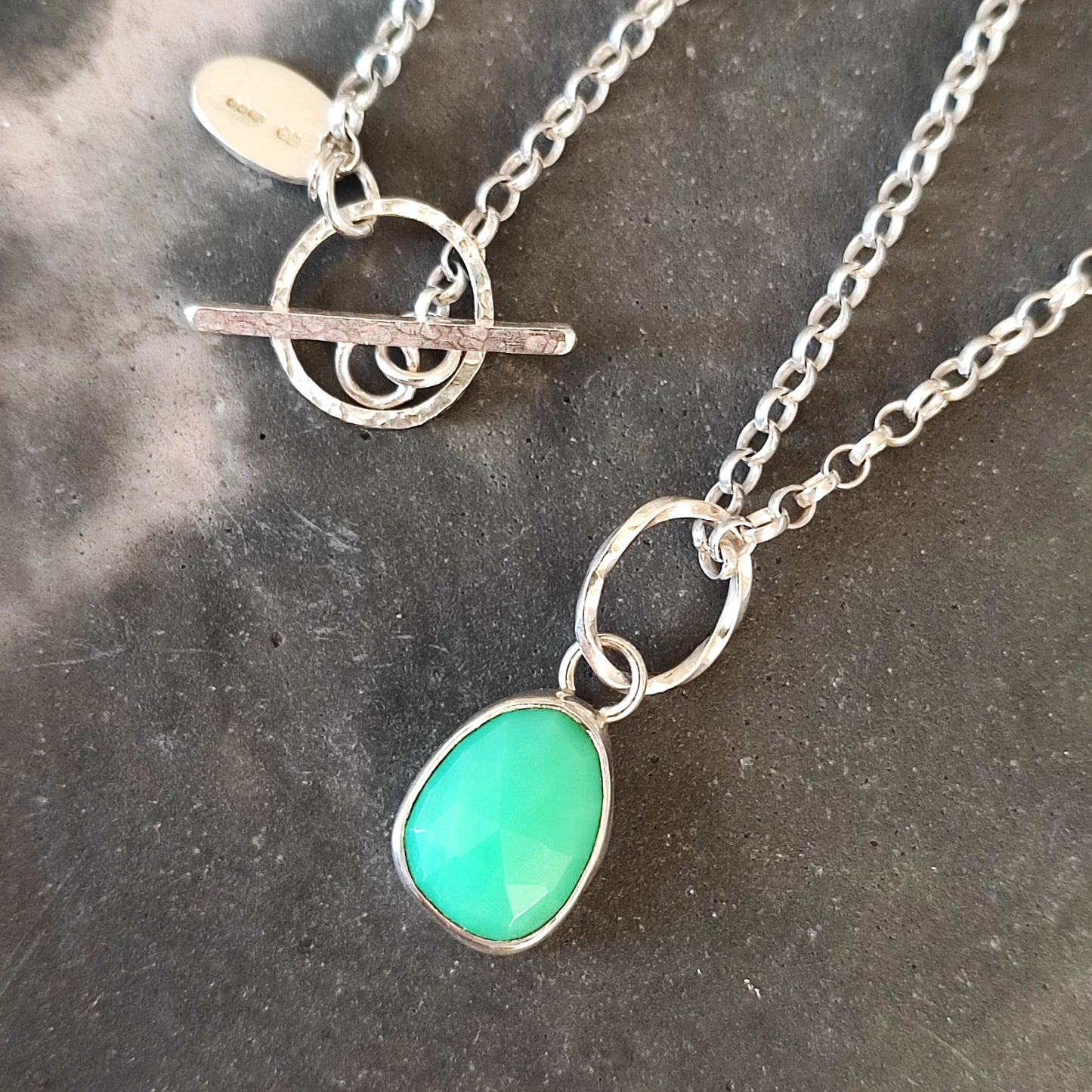 Chrysoprase drop necklace